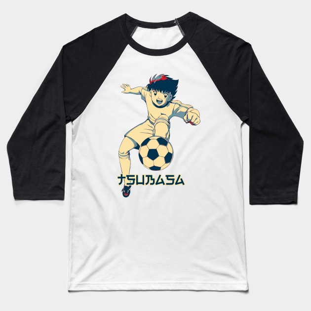 Captain Tsubasa Popart Baseball T-Shirt by masnono